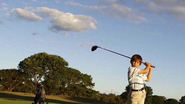 Young talent: Karl Vilips, 9, is the youngest to compete in a Golf Victoria pennant.