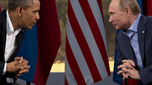 President Barack Obama meets with Russian President Vladimir Putin in Enniskillen, Northern Ireland, Monday, June 17, 2013. Obama and Putin discussed the ongoing conflict in Syria during their bilateral meeting.