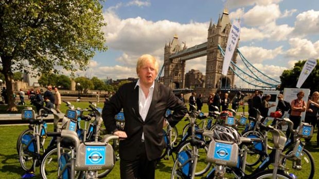 Green credentials ... London mayor Boris Johnson is championing the bicycle scheme.