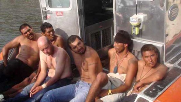 After the rescue ... the Mexican navy posted this picture of the prisoners.