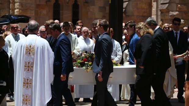 Cole Miller is farewelled after he was killed by an alleged unprovoked one-punch attack in the early hours.