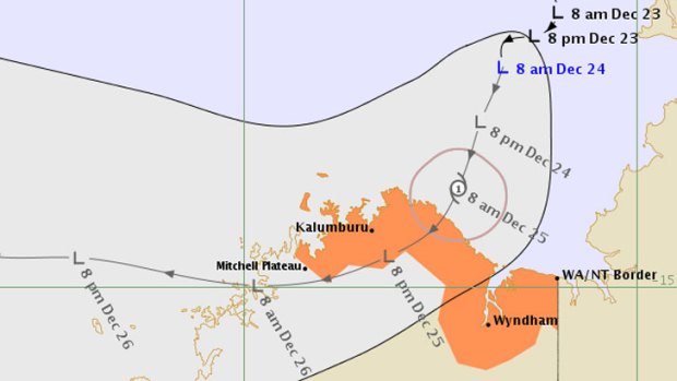 Cyclone developing off the Pilbara coast.