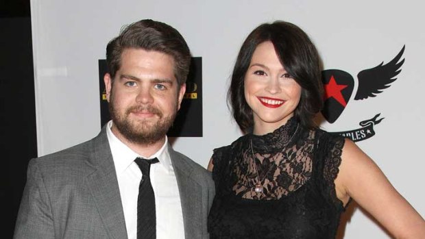 Jack Osbourne with fiancée Lisa Stelly. The couple have a new baby, Pearl, who was born in April. Photo: Getty.