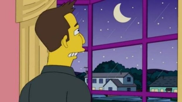 The moon that gives away where the Simpsons really live. 