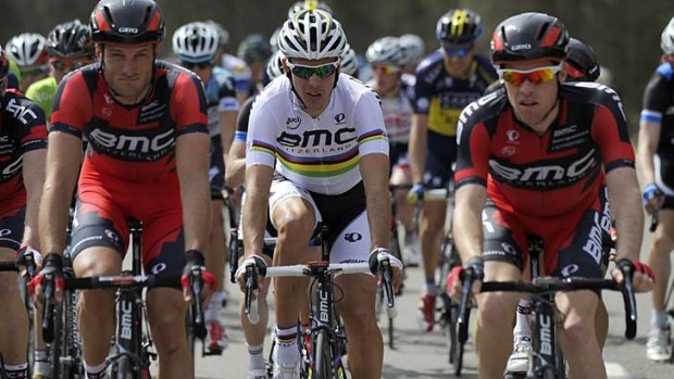 Rolling: BMC's Philippe Gilbert (centre) is keen to win all the classics.