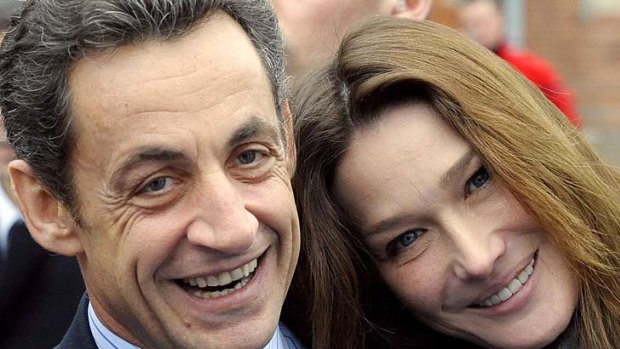 Happy couple ...Nicolas Sarkozy and his wife Carla Bruni-Sarkozy.