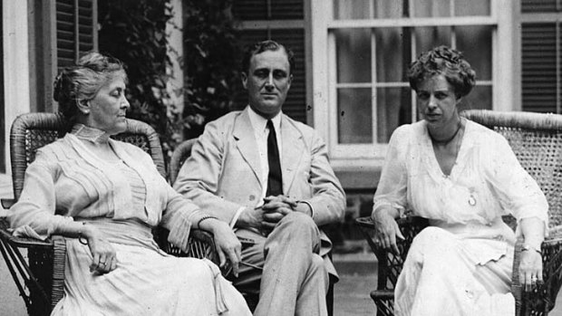 Top team ... Franklin and Eleanor Roosevelt sit with Franklin's mother (left) in 1920.