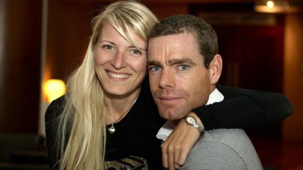 Chiara Passerini, pictured with Cadel Evans, was not happy with Danilo Di Luca's comments.