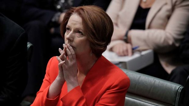 Prime Minister Julia Gillard listens during the asylum seeker debate in Parliament this week.
