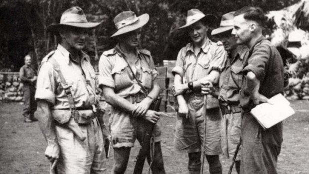 Brigadier Arnold Potts, left, and some of his officers.