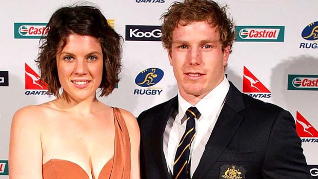 David Pocock and "wife" Emma Palandri at the John Eales Medal this year.