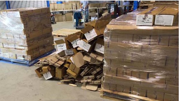 Photos of the AEC's dock area during the botched recount process in Western Australia.