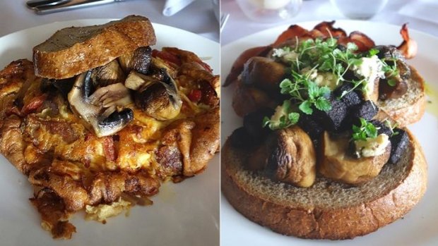 The Spanish omelette ($14.50) and Andy's side of mushrooms.
