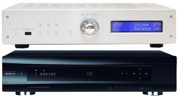 The Oppo BDP 95AU (below) and high-end US-brand Krell?s S-300i integrated amplifier. Both are made in China, which can make them a hard sell for Australian retailers.