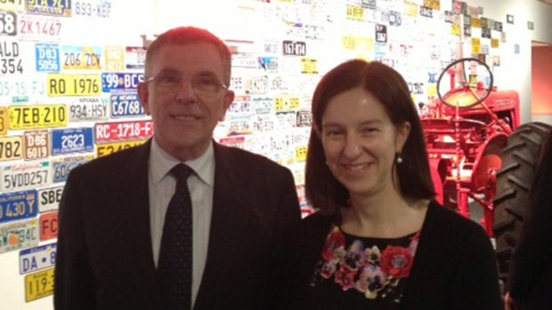 Arts Minister Ian Walker with new Queensland Museum CEO Professor Suzanne Miller.