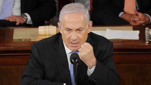 Israeli Prime Minister Benjamin Netanyahu addresses US Congress.