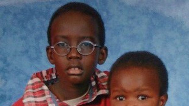 Ayen Chol, right, pictured with her older brother, was mauled to death by a pit bull cross in Victoria.