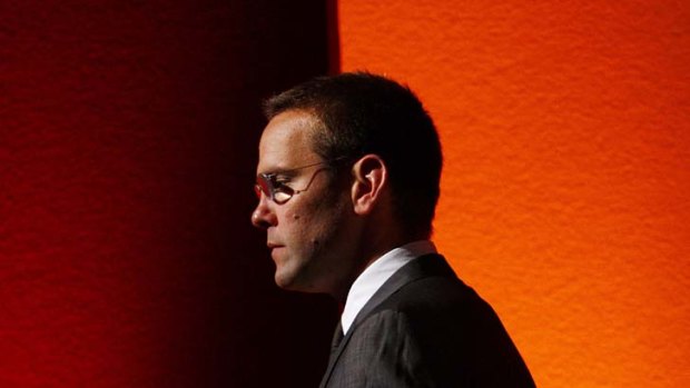 Furious ... James Murdoch.