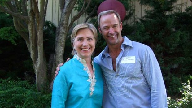Murky: Snaps of Ziolkowski with Hillary Clinton, in New York.