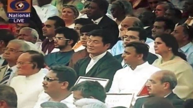Dr Lobsang Sangay at the swearing-in ceremony of Indian Prime Minister Narendra Modi. 