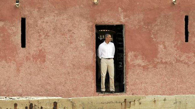 US President Barack Obama at Goree Island, the Senegalese exit point for many slaves bound for the New World.