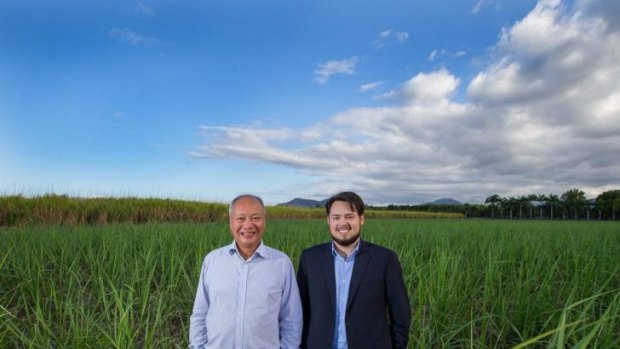 Tony and Justin Fung at the Yorkeys Knob site where Aquis has been proposed.