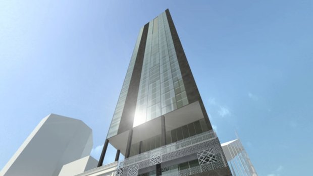The approved design by architects Peddle Thorp for the 48-story redevelopment of the Celtic Club. 