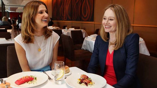 Frequent flyer: Kate Waterhouse and Miranda Otto.
