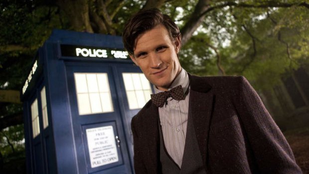 Doctor Who, played by Matt Smith, and his TARDIS