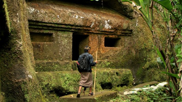 Search for enlightenment: Gede at the 10th-century meditation caves near Ubud.