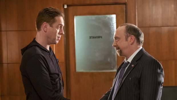 Damian Lewis (left) and Paul Giamatti take the lead roles in <i>Billions</I>.