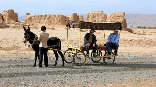 Driven to drink: Red Obsession's director of photography Steve Arnold (left) and master of wine Andrew Caillard on the Silk Road.