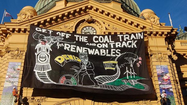 Anti-coal protestors make their mark.