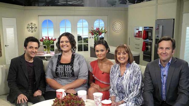 Chrissie Swan (second on the left),  host of Ten's morning show The Circle.