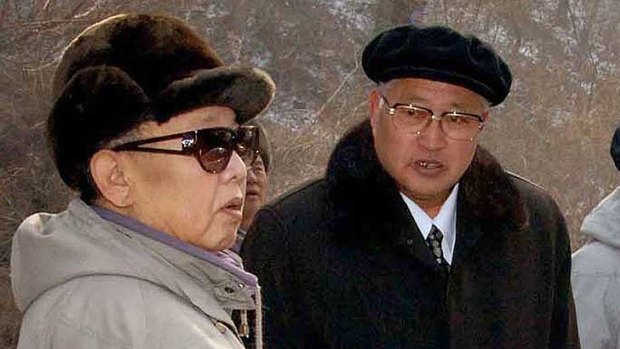 Kim Jong-il  with Jang Song-taek, who is married to Kim Jong-il's sister Kim Kyong-Hui.