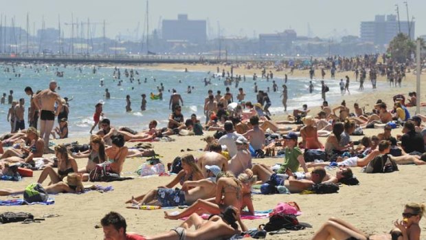 St Kilda beach is one of Melbourne's hottest places, according to users who 'check in' on social networking site Facebook.