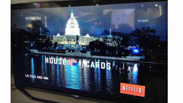 Netflix's UltraHD service on show at the LG stand at CES 2014 in Las Vegas.