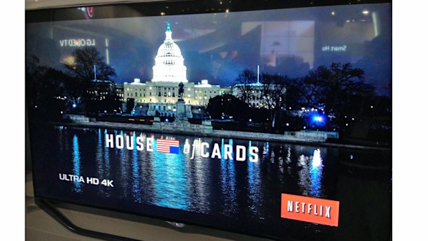 Netflix's UltraHD service on show at the LG stand at CES 2014 in Las Vegas.