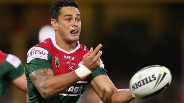 Not half bad: John Sutton returned to five-eighth in the Rabbitohs' win over St George Illawarra on Saturday.