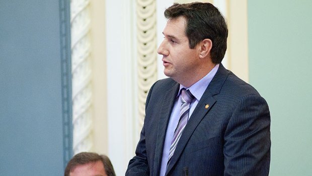 Queensland's Environment Minister Andrew Powell speaks during question time in parliament in Brisbane on May 17, 2012.