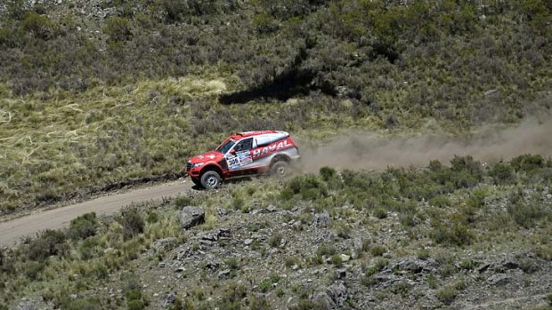 Carlos Sousa powers his Haval during the first stage.