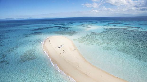 Aerial view of Great Barrier Reef, Cairns.