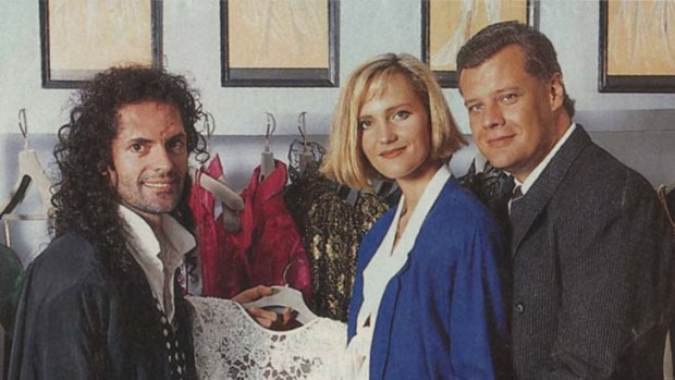 As seen in Woman's Day &#8230; the Byrnes-Love nuptials from 1992, with best man and dress designer Klarenz.