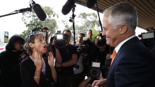 Single mother of two Melinda (second name withheld) confronted Prime Minister Malcolm Turnbull on family tax benefits.