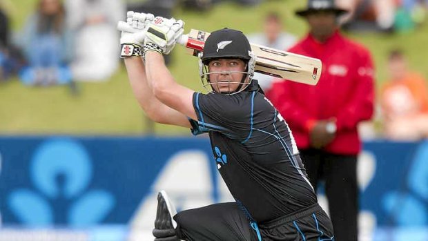 Support role: Jesse Ryder of New Zealand bats during the third international one day cricket match between New Zealand and the West Indies in Queenstown.