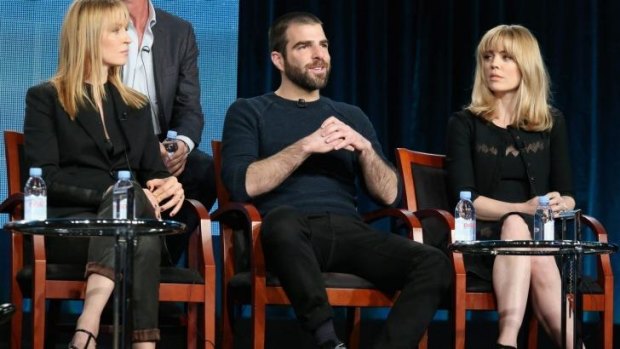 From left: Uma Thurman, Zachary Quinto and Melissa George during the panel discussion.