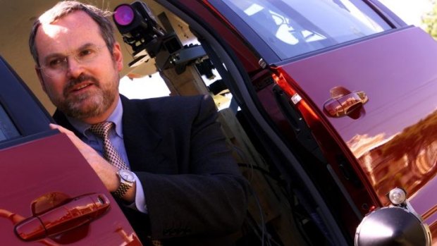 Bruce Higgins in a speed detection van during his time at Redflex.