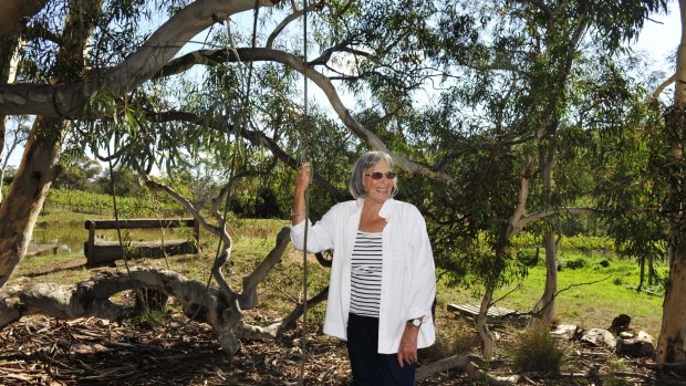 Betty Churcher on her property in Wamboin in 2014.