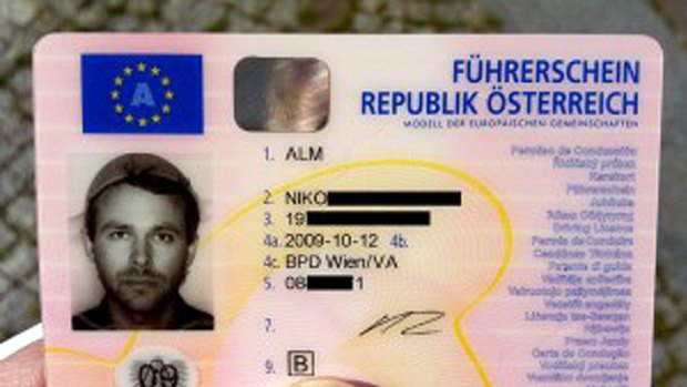 Spaghetti devotee ...  Niko Alm's driving licence features a photo of him wearing a pasta strainer.