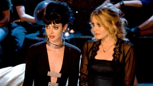 Krysten Ritter and Alicia Silverstone as the immortal undead in <i>Vamps</i>.